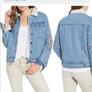 cupcakes&cashmere bronx embroidered denim jacket